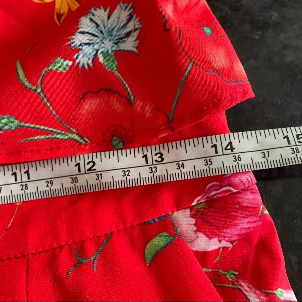 Chicways red floral cold shoulder Romper with adjustable straps size Medium - Picture 13 of 13